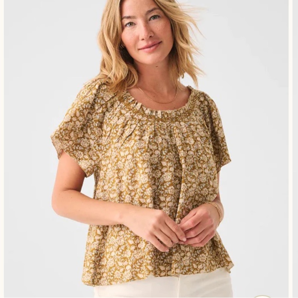 FAHERTY Annabelle Top in Golden Theodora Floral